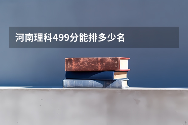 河南理科499分能排多少名