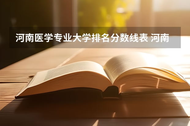 河南医学专业大学排名分数线表 河南省医学院校排行