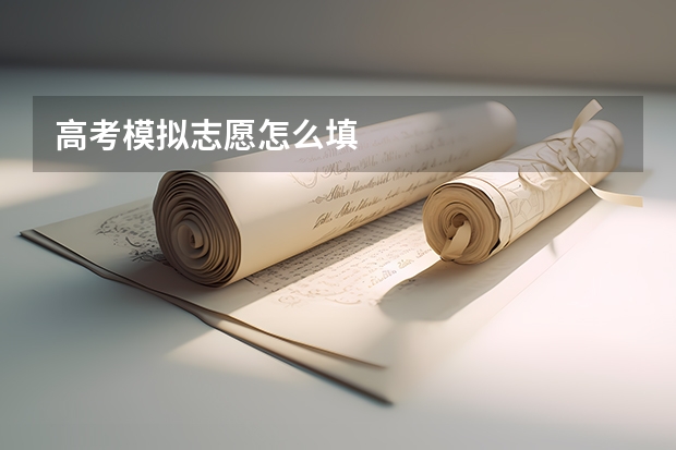 高考模拟志愿怎么填