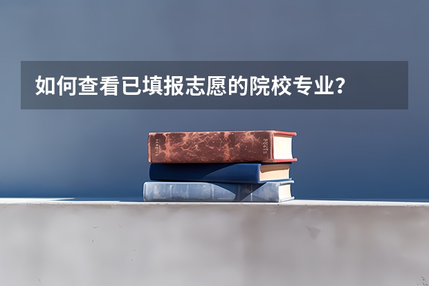 如何查看已填报志愿的院校专业？