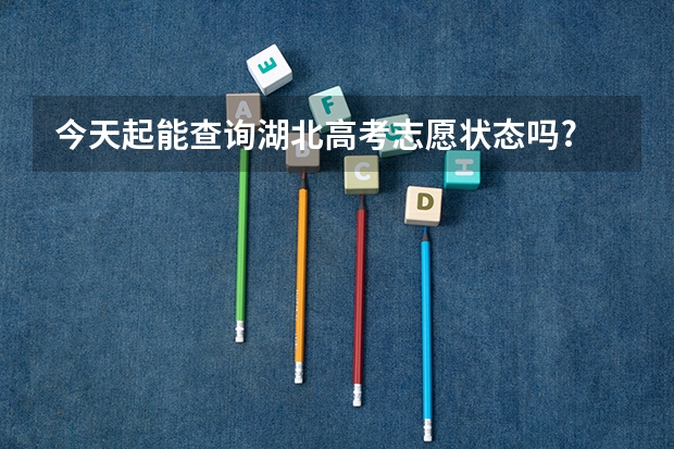 今天起能查询湖北高考志愿状态吗?