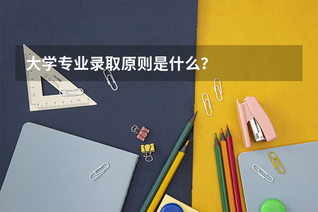 大学专业录取原则是什么？