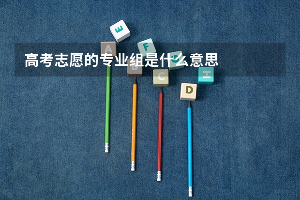 高考志愿的专业组是什么意思