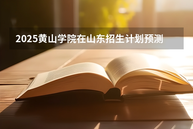 2025黄山学院在山东招生计划预测